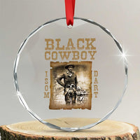 Isom Dart Crystal Glass Ornament Black Cowboy Western Legend Vintage TS02