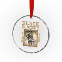 Isom Dart Crystal Glass Ornament Black Cowboy Western Legend Vintage TS02