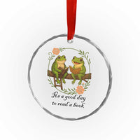 It Is A Good Day To Read A Book Crystal Glass Ornament Frog Book Lover - Wonder Print Shop