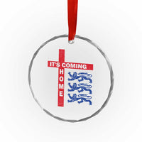 It Is Coming Home England Football Crystal Glass Ornament St George Cross Three Lions