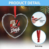 It Is in My DNA Trinidad and Tobago Heart Crystal Glass Ornament Trinidadian Flag Roots