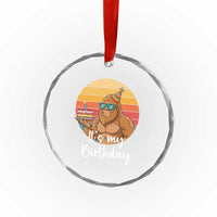It Is My Birthday Crystal Glass Ornament Funny Bigfoot Blowing Candle Birthday Cake