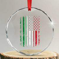 Italian American Flag Crystal Glass Ornament Retro Italian Family Italy Flag - Wonder Print Shop