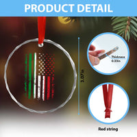 Italian American Flag Crystal Glass Ornament Retro Italian Family Italy Flag - Wonder Print Shop