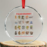 Italian Brainrot Christmas Crystal Glass Ornament Funny Brain Rot Gen-Z Meme TS14