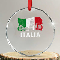 Italian Flag Crystal Glass Ornament Distressed Style Pisa Tower Colosseum Classic Scooter - Wonder Print Shop