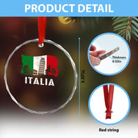 Italian Flag Crystal Glass Ornament Distressed Style Pisa Tower Colosseum Classic Scooter - Wonder Print Shop