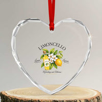 Italian Summer Limoncello Lemon Liqueur Amalfi Italy Heart Crystal Glass Ornament