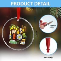 Italian Summer Scrapbook Crystal Glass Ornament Limoncello Seafood Coastal Italy La Dolce Vita TS02
