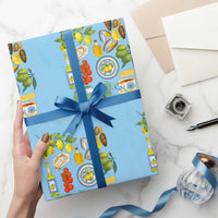 Italian Summer Scrapbook Wrapping Paper Roll Limoncello Seafood Coastal Italy La Dolce Vita - Wonder Print Shop