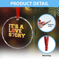 Its a Love Story 87 Crystal Glass Ornament Inspired Football Romance TS02