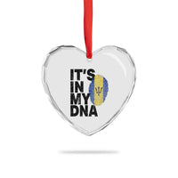 It's In My DNA Barbados Barbadian Heart Crystal Glass Ornament Pride Heritage Patriotic Gift