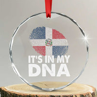 It's in My DNA Dominican Flag Crystal Glass Ornament TS10