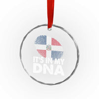 It's in My DNA Dominican Flag Crystal Glass Ornament TS10