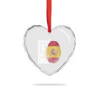 It's in My DNA Espana Spain Spanish Flag Pride Heart Crystal Glass Ornament