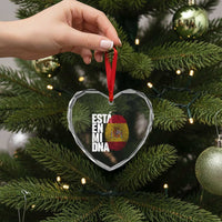 It's in My DNA Espana Spain Spanish Flag Pride Heart Crystal Glass Ornament