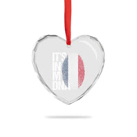 It's in My DNA France French Flag Heart Crystal Glass Ornament