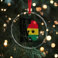 Its In My DNA Ghana Crystal Glass Ornament Fingerprint Flag Proud Ghanaian Heritage Ghanese Roots