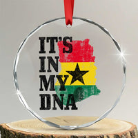 Its In My DNA Ghana Crystal Glass Ornament Proud Ghanaian Heritage Ghanese Roots Vintage Ghana Map Flag