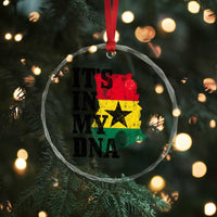 Its In My DNA Ghana Crystal Glass Ornament Proud Ghanaian Heritage Ghanese Roots Vintage Ghana Map Flag