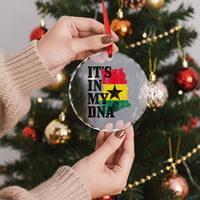 Its In My DNA Ghana Crystal Glass Ornament Proud Ghanaian Heritage Ghanese Roots Vintage Ghana Map Flag
