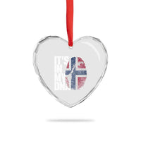 It's in My DNA Heart Crystal Glass Ornament Norwegian Norway Map Flag Pride