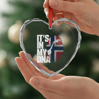 It's in My DNA Heart Crystal Glass Ornament Norwegian Norway Map Flag Pride