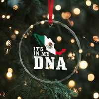 It's in My DNA Mexican Proud Hispanic Gift Mexico Flag Crystal Glass Ornament