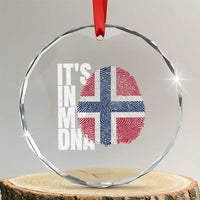 It's in My DNA Norway Norwegian Flag Pride Crystal Glass Ornament