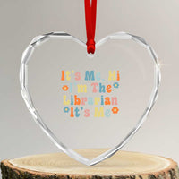 It's Me Hi I'm The Librarian Summer Reading Heart Crystal Glass Ornament Funny Back to School