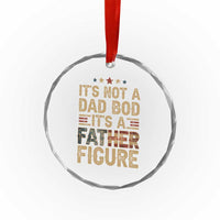 It's Not A Dad Bod It's A Father Figure Crystal Glass Ornament Funny Retro Vintage American Flag - Wonder Print Shop