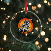It's Not A Pimp Walk It's Gout Crystal Glass Ornament Funny Gout Dad Sarcastic Raccoon