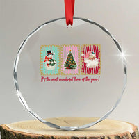 It's The Most Wonderful Time Of The Year Crystal Glass Ornament Coquette Christmas TS11