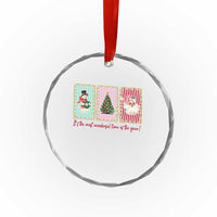 It's The Most Wonderful Time Of The Year Crystal Glass Ornament Coquette Christmas TS11