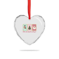 It's The Most Wonderful Time Of The Year Heart Crystal Glass Ornament Coquette Christmas - Wonder Print Shop