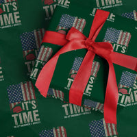 It's Time The 25th Amendment Wrapping Paper Roll Article II Red Hat Distressed American Flag Graphic