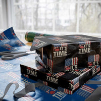It's Time The 25th Amendment Wrapping Paper Roll Article II Red Hat Distressed American Flag Graphic