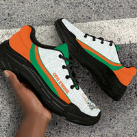 Ivory Coast 2026 Football Chunky Sneakers Les Elephants African Pattern Curve Stylized - Wonder Print Shop