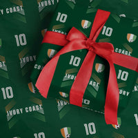 Ivory Coast Soccer Sports Graphic Number 10 Jersey Style Wrapping Paper Roll Proud Ivorian Cote d'Ivoire Football Fans Game Day Pride