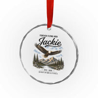 Jackie Bald Eagle Memorial Tribute Crystal Glass Ornament Forever Flying High Big Bear California 2012 2026