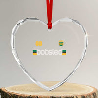 Jamaica Bobsled 1988 Sports Jersey Style Heart Crystal Glass Ornament Retro Winter Games Team Island Jamaican Pride