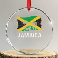 Jamaica Crystal Glass Ornament Retro Vintage Jamaican Pride Flag Lion Of Judah TS10