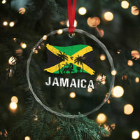 Jamaica Crystal Glass Ornament Retro Vintage Jamaican Pride Flag Lion Of Judah - Wonder Print Shop