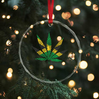 Jamaica Flag Cannabis Crystal Glass Ornament Funny Stoner Weed Lovers Marijuana 420 - Wonder Print Shop