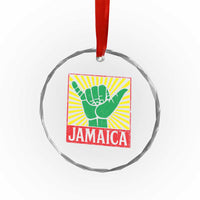 Jamaica Rasta Shaka Sign Crystal Glass Ornament Retro Reggae Vibes - Wonder Print Shop