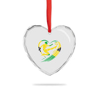 Jamaica Soccer Heart Crystal Glass Ornament Jamaican Flag Reggae Football Caribbean Pride - Wonder Print Shop