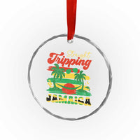 Jamaica Vacation Crystal Glass Ornament Straight Trippin Jamaica Family Girls Trip - Wonder Print Shop