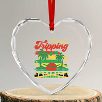 Jamaica Vacation Heart Crystal Glass Ornament Straight Trippin Jamaica Family Girls Trip - Wonder Print Shop