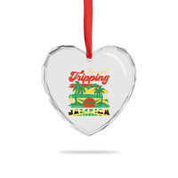 Jamaica Vacation Heart Crystal Glass Ornament Straight Trippin Jamaica Family Girls Trip - Wonder Print Shop