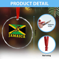 Jamaican Flag Track And Field Crystal Glass Ornament Retro Vintage Jamaica Runner Track Team - Wonder Print Shop